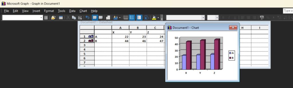 Graphs and charts in MS Word