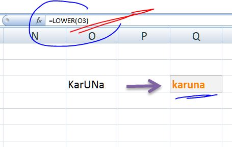 Lowercase in excel