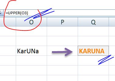 Upper case in Excel