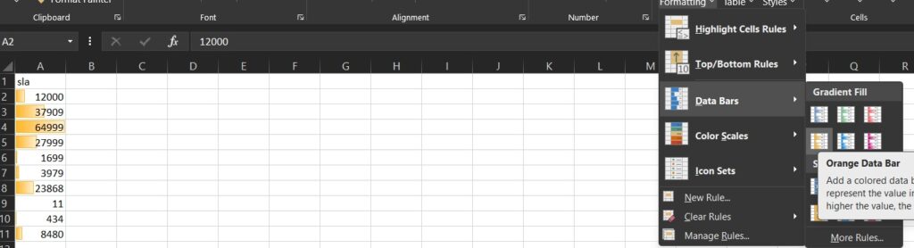 data sets in excel