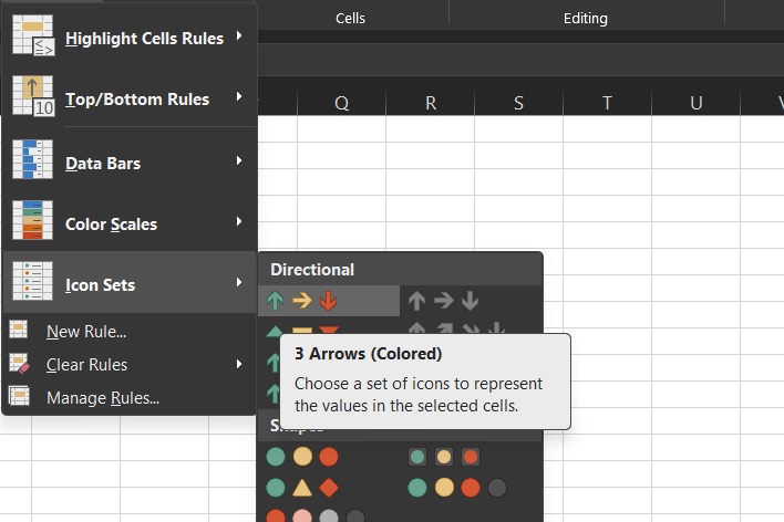 icon sets in excel