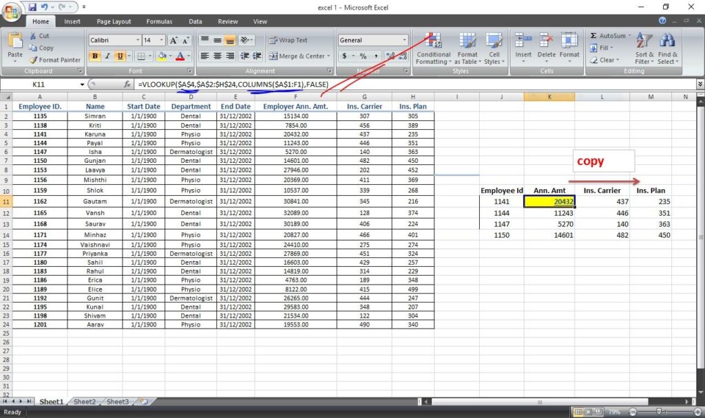 vlookup in excel