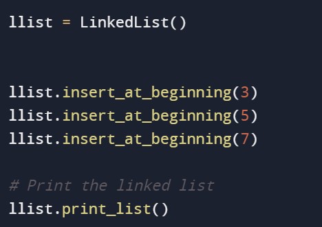  print our linked list.