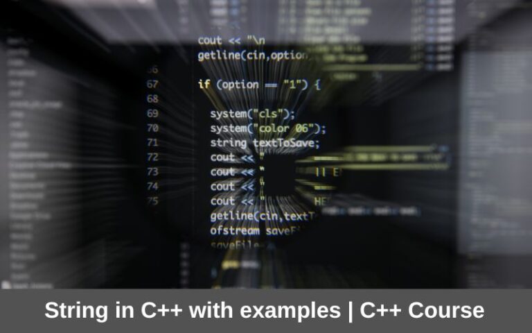 String in C++ with examples | C++ Course | Python Institute in Delhi